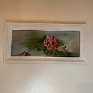 Floral Painting in White Frame